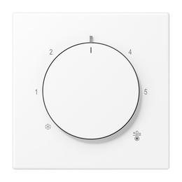 Накладка для механизма терморегулятора LS 990, LS plus, LS ZERO, LS-design, поворотный, датчик t° воздуха (встроенный), датчик t° пола (внешний), без таймера, цвет - белый матовый